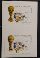 Congo Zaire 1982 COB Bl. 51 Paire Non Découpé Uncut Pair FIFA World Cup Football Espagne Espana Fußball Soccer - Neufs