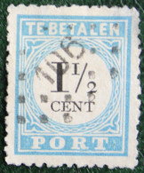 READ Postage Due Timbre-taxe 1½ Cent Type D III Tand. 12½ NVPH PORT 4 P4D 1881-87 Gestempeld Used NEDERLAND - Portomarken