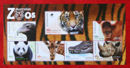 Australian Zoos Tiergarten Tiger Panda Monkey  2012 Mi Block 149 Yv 163 POSTFRIS MNH ** Australia Australien Australie - Blocks & Sheetlets