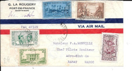 Martinique Lettre  Fort De France 1938 - Luchtpost