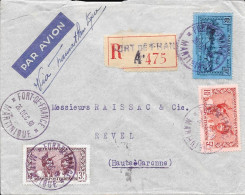 Martinique Lettre Recommandée Fort De France 1940 Censure Censor Geoffnet Examiner Censura - Airmail