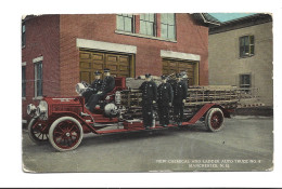 CPA MANCHESTER, NEW CHEMICAL AND LADDER AUTO TRUCK NO 8 - Manchester