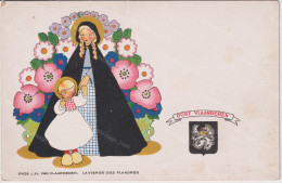 La BELGIQUE FOLKLORIQUE N°6 La Vierge Des Flandres -Onze L.Vr.Van Vlaanderen   +/- 9x14cm  #1001 - Colecciones Y Lotes