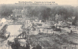 BELGIQUE - Bruxelles-Exposition - L'incendie Des 14-15 Août 1910 - Panorama De Bruxelles.. - Carte Postale Ancienne - Expositions Universelles