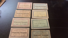 LOT DE 8 Billet Chambre De Commerce De  LONS LE SAULNIER WWI JURA - Chamber Of Commerce