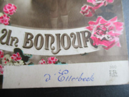 Antieke Postkaart 1921  UN  BONJOUR  D'   ETTERBEEK - Etterbeek