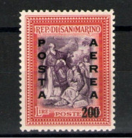 SAN MARINO 1948 POSTA AEREA  ALBERONIANA SOPRASTAMPATA** MNH CENTRATSSIMA - Poste Aérienne