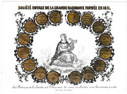 Belgique, Carte Porcelaine, Porseleinkaart, Societé Royale De La Grande Harmonie, Bruxelles, Dim:157x112mm, - Porzellan