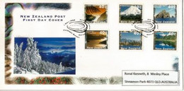 Lacs Et Glaciers De Nouvelle-Zélande. Paysages.  Yvert # 1461a/66a.  FDC  1996 - FDC