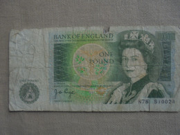 Ancien - Billet De Banque - One Pound Bank Of England - J.B Page - 1 Pond