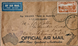 New Zealand 1934  Official Air Mail New Zealand Australia - Brieven En Documenten