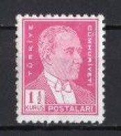 1941 TURKEY 1 1/2 K. ATATURK POSTAGE STAMP MNH ** - Ungebraucht