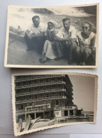 2 Photographies Anciennes 1953 LIBAN Beyrouth Beirut - Hôtel Saint Georges Et 4 Personnages - Asia
