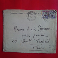 LETTRE HANOI POUR PARIS TIMBRE SURCHARGE KOUANG TCHEOU 1928 - Covers & Documents
