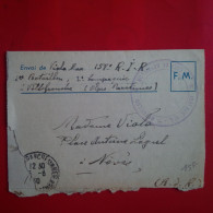 LETTRE VILLEFRANCHE POUR NOVES CACHET MILITAIRE 158E REGIMENT - Briefe U. Dokumente