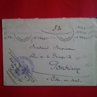 LETTRE PUY DE DOME POUR PONTRIEUX COTE DU NORD CACHET CHEF D ESCADRON 13E REGION - Brieven En Documenten