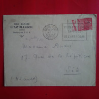 LETTRE POITIERS ECOLE MILITAIRE D ARTILLERIE POUR SETE TIMBRE PUB BENJAMIN - Covers & Documents