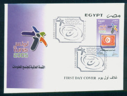 EGYPT / 2005 / World Summit On The Information Society (WSIS) / FLAG / TUNISIA / FDC - Brieven En Documenten