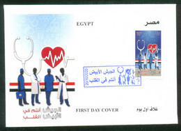 EGYPT / 2020 / MEDICAL STAFF FIGHTING CORONA VIRUS IN OUR HEARTS / MEDICINE / COVID 19 / STETHOSCOPE / ATOM /RED CROSS - Covers & Documents