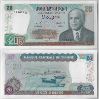 Banknote Tunisia 20 Dinars 1980 Pick-77 Uncirculated (catalog US$90) - Tunisie