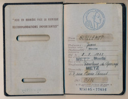 FRANCE - Passeport Préfecture Moselle 1959/1953, Visas USA, IRAN, HONK-KONG - Fiscaux France, Iran, Grande Bretagne - Cartas & Documentos