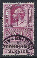 GRANDE BRETAGNE Fiscaux:  TF De 1 Pound Obl. "Consular Service" - Revenue Stamps