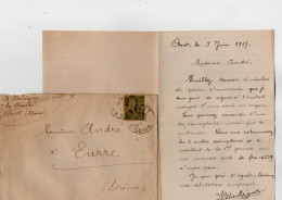 TB 4211 - 1917 - Lettre De Mr B. DELEGNE, Agent De ¨ LA FRANCE ¨ Assurances à CREST Pour Mr ANDRE à EURRE - 1877-1920: Période Semi Moderne