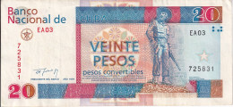 BILLETE DE CUBA DE 20 PESOS CONVERTIBLES DEL AÑO 1994  (BANKNOTE) - Cuba