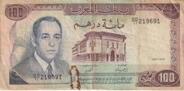 BILLETE DE MARRUECOS DE 100 DIRHAMS AÑO 1985 (BANKNOTE) - Marocco