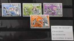 Rwanda 1968 COB 243 - 246 IMPERF Non Dentelé Jeux Olympiques Mexico Olympic Games Olympia Mexiko Sport - Nuovi