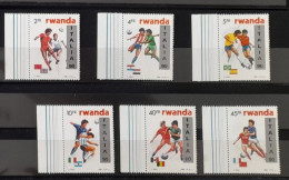 Rwanda 1990 COB 1371 - 1376 FIFA World Cup Football Fußball WM Soccer Italia Italy Surchargé Overprint - Unused Stamps