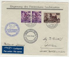 Liechtenstein // Poste Aérienne // Vol Exposition Nationale De Philatélie Aarau, Du 23.09.1938 - Posta Aerea