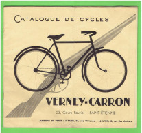 CATALOGUE VERNAY CARRON CYCLES VERCAR A SAINT ETIENNE BICYCLETTE VELO AVERTISSEUR ECLAIRAGE ACETYLENE ELECTRIQUE SELLE - Cyclisme