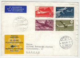 Liechtenstein // Poste Aérienne // Vol Hélicoptère Vaduz-Zurich Du 28.05.1960 - Aéreo