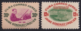 1955-363 CUBA REPUBLICA 1955 JAIME GONZALEZ CROCIER FLIGHT ANNIV GOMA OSCURECIDA ORIGINAL GUM. - Ungebraucht