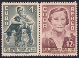 1957-498 CUBA REPUBLICA 1957 MNH BANDO DE PIEDAD JEANNETTE RYDER PAIR. - Ungebraucht
