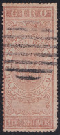 GIR-101 CUBA ESPAÑA SPAIN REVENUE 10c 1867 GIROS POSTAL USE CANCEL PARRILLA LINEAS.  - Impuestos