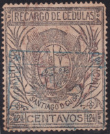 LOC-132 CUBA SPAIN ESPAÑA REVENUE 2 1/2c LOCAL RECARGO DE CEDULAS SANTIAGO DE CUBA USED. - Timbres-taxe