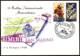 MOTORCYCLING - SAN MARINO 1958 - RALLYE INTERNAZIONALE MOTOCICLISTICO - CARTOLINA UFFICIALE - M - Moto