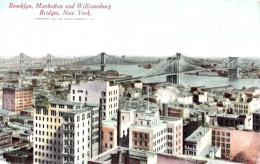 3690 – New York NY – Brooklyn Manhattan Williamsburg Bridges – By M. & Co. – One Slightly Folded Corner – 2 Scans - Bridges & Tunnels