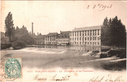 CPA 10 (Aube) Bar-sur-Seine - Le Déversoir Et Les Tanneries TBE Précurseur 1903 éd. Rep Et Filliette à Château-Thierry - Moulins à Eau