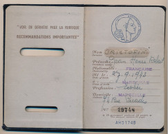 FRANCE - Passeport Délivré à Marseille (B. Du R.) - 1954 - Enfant - Fiscal Type Daussy 2000 Francs - Briefe U. Dokumente