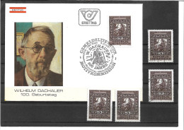 2322zf: Österreich 1981, Wilhelm Dachauer, FDC Und 2mal **/ 2mal O - Engravings