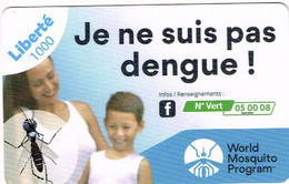 Nouvelle Caledonie Caledonia Prepayee Prepaid Telecarte Phonecard Publique Liberte Dengue Moustique Mosquito 2022 BE - Nouvelle-Calédonie