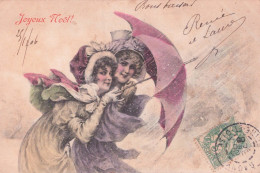 Viennoise Précurseur, Sans Doute De Wichera : Deux Femmes Au Parapluie. M.M. Vienne, N° 89. - Wichera