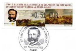 LISA - 2009  - Croix Rouge Henry Dunant  ( 0.56€ Sur Enveloppe Avec Cachet 1er Jour ) + Recu - 1999-2009 Vignettes Illustrées