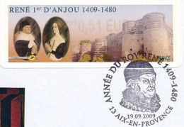 LISA - 2009  - René D'Anjou Aix En Provence  ( 0.51€ Sur Enveloppe Avec Cachet 1er Jour ) + Recu Papier - 1999-2009 Vignettes Illustrées