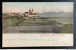 AK Litho Gruss Aus Maria Taferl Gestempelt Maria Taferl Und Ankunftsstempel Pottenbrunn 1902 - Maria Taferl