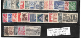 YVERT N° 419/450 Neufs **     Année 1939 COMPLETE    Sans Ch.     .  T.B    PRIX !!!       1 - ....-1939