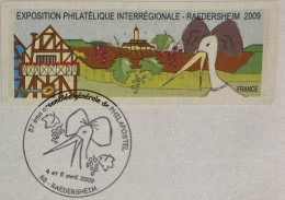 LISA - 2009  - Raedersheim Cigogne ( 0.51€ Sur Enveloppe Avec Cachet Tour Eiffel) + Recu Papier - 1999-2009 Viñetas De Franqueo Illustradas